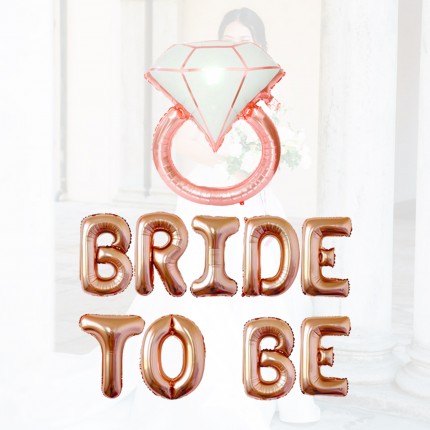BRIDE TO BE 16 inch letter foil balloon set