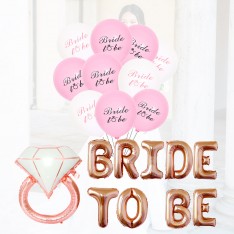 BRIDE TO BE Set (Ring + Letters + Latex Balloon)