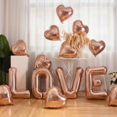 LOVE + Heart foil balloon set