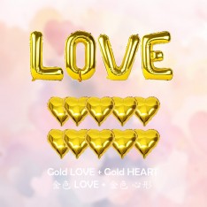 LOVE + Heart foil balloon set