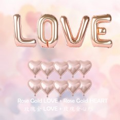 LOVE + Heart foil balloon set