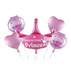 Prince & Princess birthday balloon set (5 pcs)