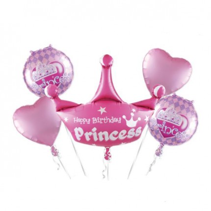 Prince & Princess birthday balloon set (5 pcs)