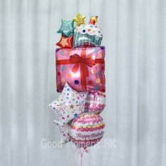 Gift shape birthday balloon set (5 pcs)