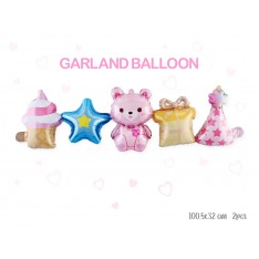 Garland Balloon BB Article & Bear (2 pcs each 96x27cm)