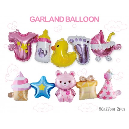 Garland Balloon BB Article & Bear (2 pcs each 96x27cm)