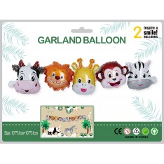 Garland Balloon UnicornHorse DinosaurWord AnimalFriends (2 pcs / bag)