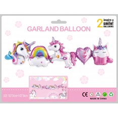 Garland Balloon UnicornHorse DinosaurWord AnimalFriends (2 pcs / bag)