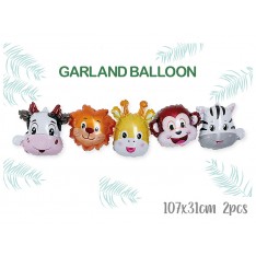 Garland Balloon UnicornHorse DinosaurWord AnimalFriends (2 pcs / bag)