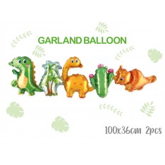 Garland Balloon UnicornHorse DinosaurWord AnimalFriends (2 pcs / bag)