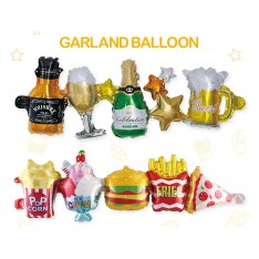 Gourmet & Fine Wine Garland Balloon (2 pcs, each 99x30cm)