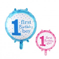 Boy & Gril 1st birthday foil balloon (18 inch)