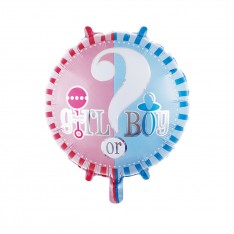 Gril or Boy gender reveal round foil balloon (18 inch)