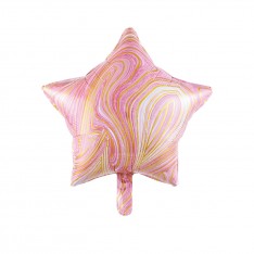Agate pattern Heart & Star foil balloon 18inch