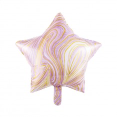Agate pattern Heart & Star foil balloon 18inch
