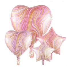Agate pattern Heart & Star foil balloon 18inch