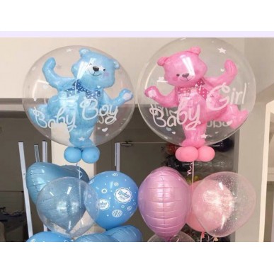 Baby Boy & Baby Girl bear balloon (24 inch)
