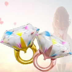Lovers diamond rings foil 55x71cm
