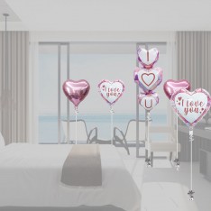 Diamond Heart Foil Balloon set (5 pcs)
