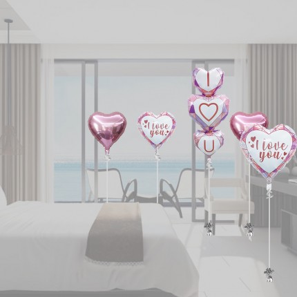 Diamond Heart Foil Balloon set (5 pcs)