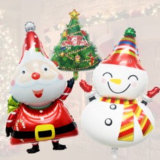 Christmas Santa Claus & Snowman foil balloon
