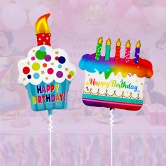 Birthday cake foil balloon