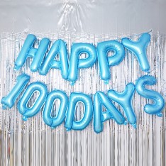 HAPPY 100 DAYS 16inch letter foil balloon Set