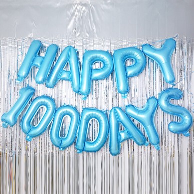 HAPPY 100 DAYS 16inch letter foil balloon Set