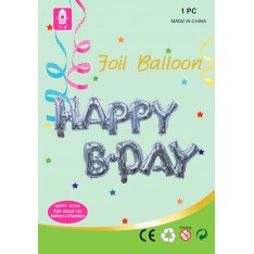 HAPPY B-DAY string foil balloon 116x72cm
