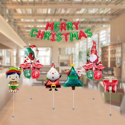 Christmas Balloon Set 6 bunches + wall hang