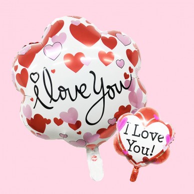 FlowerShape I Love You Foil Balloon 18inch