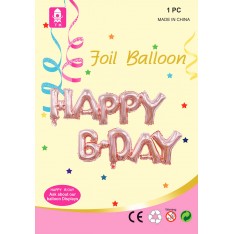 HAPPY B-DAY string foil balloon 116x72cm