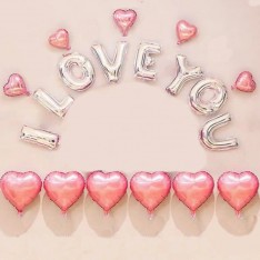 I LOVE YOU 16 inch letter foil balloon set (3 colours)