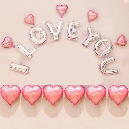 I LOVE YOU 16 inch letter foil balloon set (3 colours)