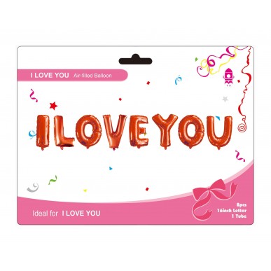I LOVE YOU 16 inch letter foil balloon set (3 colours)