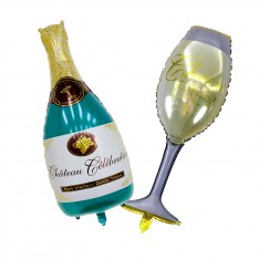 Champaign bottle & glass (float)