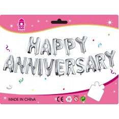 HAPPY ANNIVERSARY 16 inch letter foil balloon set (3 colours)