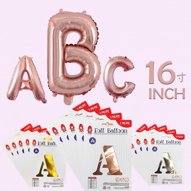 16 inch Letter foil balloon 3 colours