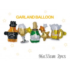 Gourmet & Fine Wine Garland Balloon (2 pcs, each 99x30cm)