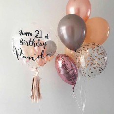 Customise Birthday Crystal Balloon (customise Name & congratulation - sticker single colour)