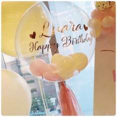 Customise Birthday Crystal Balloon (customise Name & congratulation - sticker single colour)