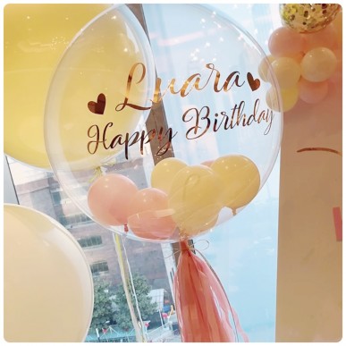 Customise Birthday Crystal Balloon (customise Name & congratulation - sticker single colour)
