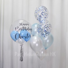 Customise Birthday Crystal Balloon (customise Name & congratulation - sticker single colour)