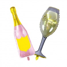Champaign bottle & glass (float)