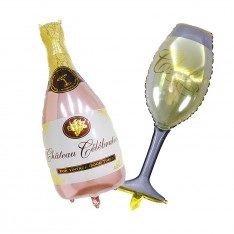 Champaign bottle & glass (float)